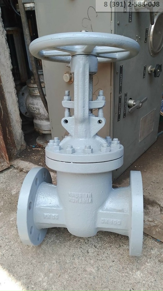 30с76нж Ду100 Ру64 Задвижка стальная литая фланцевая Румыния L350